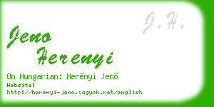 jeno herenyi business card