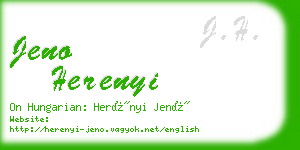 jeno herenyi business card